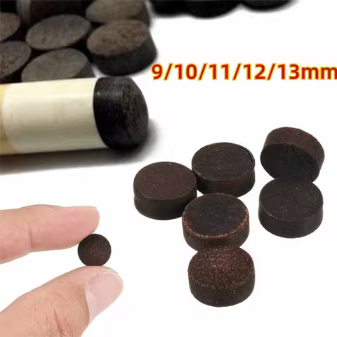 New Cowhide Pool Cue Tips 9/10/11/12/13mm Wear Resistant Billiard Cue Tips Anti-slip High Elasticity