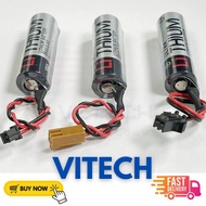 ViTech TOSHIBA ER6V 3.6V 2400mAh PLC Lithium Battery With Plug ER14500