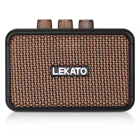 Lekato Guitar Amplifier AMP Dual Speakers with Clean Overdrive Effect Mini Guitar Speaker 5W Portabl