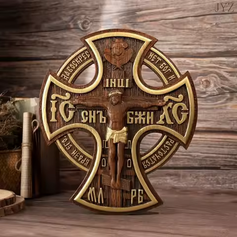 Wood Cross Home Holy Statues Jesus Christ Crucified Church Icon Religious Statue