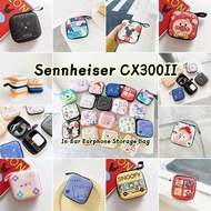 READY STOCK! For Sennheiser CX300II In-Ear Earphone Niche Cartoon Pattern Portable Tinplate Purse Po