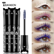【】 Teayason Mascara 6 Colors Blue Purple Pink White Pigment Waterproof Long Lasting 4d Silk Fiber Ey