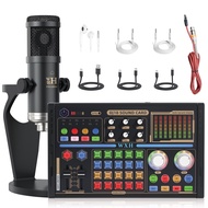 DJ18 sound card Mobile phone live sound card equipmentfull set of K song microphone microphone singi