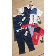 Jual one set kemeja dan jeans ecko Diskon