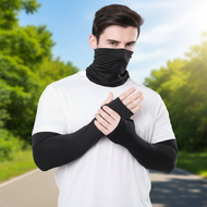 Sunblock Cycling Set with 2 Arm Sleeves and Buff Bandana