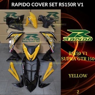 RAPIDO COVER SET RS150R/RS150 V1 SUPRA GTR-150 (2) YELLOW (STICKER TANAM/AIRBRUSH) COVERSET