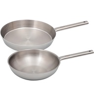Queen Sense Shiny 五層不鏽鋼平底鍋具2件組 (平底鍋28cm+炒鍋28cm) 1組 平底鍋 28cm+炒鍋 28cm 銀色