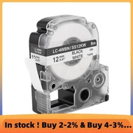 5 Pack Replace -4WBN LC-4WBN9(SS12KW) Label Tapes for  LabelWorks LW300 LW400 LW500 LW700 Black On W