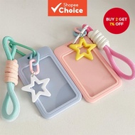 Stars Card Sleeve Photocard Sleeve Id Card Sleeve With Lanyard Student Card Sleeve Solid Color Name 