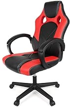 Office Chair PU Leather Gaming Chair, High Back Ergonomic Computer Desk Chair, Height Adjustable Task Swivel Executive Chairs,Two Colors Can Be Selected,Red (Red)