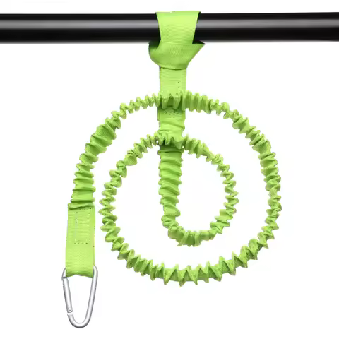Paddle Leash Kayak Rod Lanyard Surfboard Ankle Leash Safety Carabiner Elastic Adjustable Paddle Boar