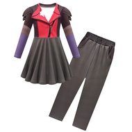 Kids Girls Anime Cartoon The Bad Guys 2 Printed Long Sleeves Dress Pants Set Halloween Cosplay Costu