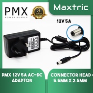 PMX 12V 5A  POWER ADAPTER / 3PIN UK PLUG AC DC POWER ADAPTOR = EM1205