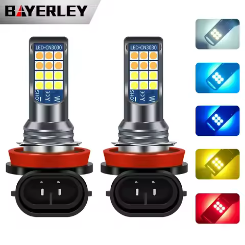 Super Bright Two Colors H11 H8 9006 HB4 HB3 H16 Car Fog Light Bulb Day Driving Running Light White Y