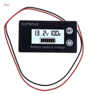 kiss Waterproof Lithium Voltmeter Voltage Gauge Car Motorcycle 12V 24V 48V 72V Battery Capacity Indicator DC 10V-100V Lead Acid Lithium LiFePO4 Ternary Battery Monitor