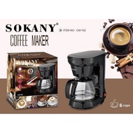 SOKANY CM-102半自動咖啡機 750ML 半自動滴漏式咖啡機 義式 美式 自動咖啡