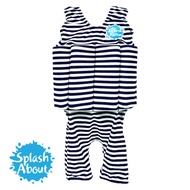 Pobao Short John FloatSuit Children's Buoyancy Shorts Swimsuit-Blue White Stripes