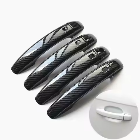 Car Accessories ABS Carbon Gate Door Handle Trim Frame Sticker Cover Exterior Decoration for Audi A4
