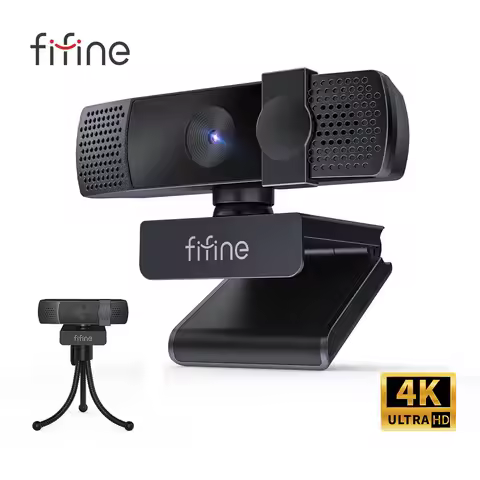 FIFINE K438 4K UHD AutoFocus USB Webcam Noise Mic Privacy Cover PC Mac For Live Stream Gaming/YouTub