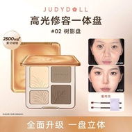 Judydoll橘朵高光修容一体. 盘修容盘瘦脸高鼻梁哑光提亮阴影鼻影Judydoll high light and face repair integrated panel brightens sh
