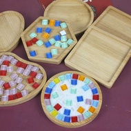 Mosaic Coaster Bamboo Insulation Placemat Handmade Material Bottom Embryo Bamboo Tray Mosaic diy Bam