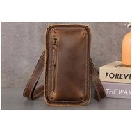 Crazy hourse genuine cowhide men's shoulder bag