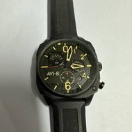 AVI-8 Hawker Hunter deep green retrograde chrono 石英錶