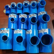 Pvc blue tee reducer 2inch. 2x3/4 2x1 2x1-1/4 2-1/2 ；