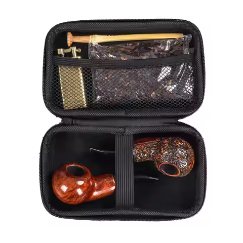 Benecig Tobacco Pipe Bag EVA Travel Case Storage Organizer for Tobacco Pipes Lighter Tamper Pipe Too
