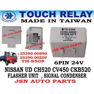 TH-S508L 6PIN 24V FLASHER UNIT NISSAN UD CV450 CH520 CD45 CD48 SIGNAL CONDENSER RELAY 25390-00Z09 / 