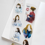 Pet tape sticker girl Coffee time 38 cycle 333cm meohime