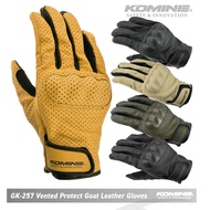 KOMINE GK-257 Vented Protect Goat Leather Glove Motorcycle Riding Glove Sarung Tangan Leather