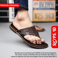 SLOPS BOHEMI Genuine Leather Flip Flops for Adult Men