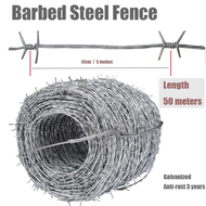 50/100/200Meters Iron Barbed Wire Roll Fence Barbed Wire Anti-climb Protect Fence Galvanized Anti-ru