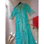 Long/Maxi Dress Baju Pesta Payet Baju Second Preloved Hijau Tosca