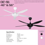 FUMAGALI FAN DC-91 46"/56" DC REMOTE CEILING FAN