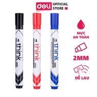 Combo 10 Bút Dạ Viết Bảng Trắng Deli bút lông bảng ngòi 2.0mm - Mực xanh/đen/đỏ - Có thể lau/xóa dễ
