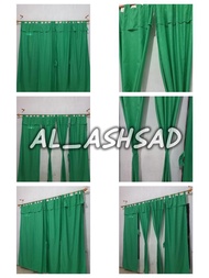 Tirai Gorden 6 Tali 3 Gelombang Berponi Motif Emboss Hijau Tosca Free Tali Pinggir