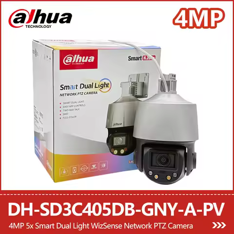 Dahua 4MP 5x Smart Dual Light PTZ Camera Outdoor Human Detect 2-way Talk SD Card PoE Security Camera