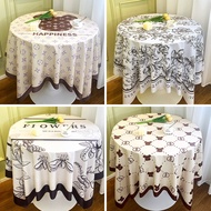 160x160cm PVC Tablecloth Waterproof Oilproof ins Style Nordic Retro Decorative Cloth Table Tableclot