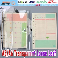Transparent 6 Ring A5 A6 Binder Book Transparent Hologram Binder Cover Notebook Loose Leaf Binder