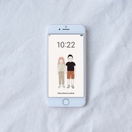 客製化手機桌布 | 情侶 全身人像 似顏繪 雙人組合