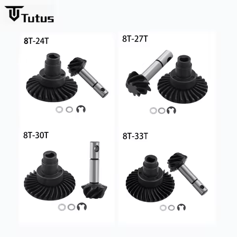 Axle Overdrive Bevel Gears 24/8T 27/8T 30/8T 33/8T For 1/10 RC Crawler Axial SCX10 SCX10 I II III 90