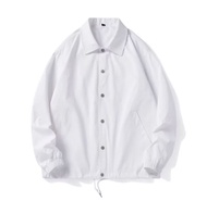Jacket Coach Putih Polos Windbreaker Taslan kolombia Premium Pria Dan Wanita M sampai XXL