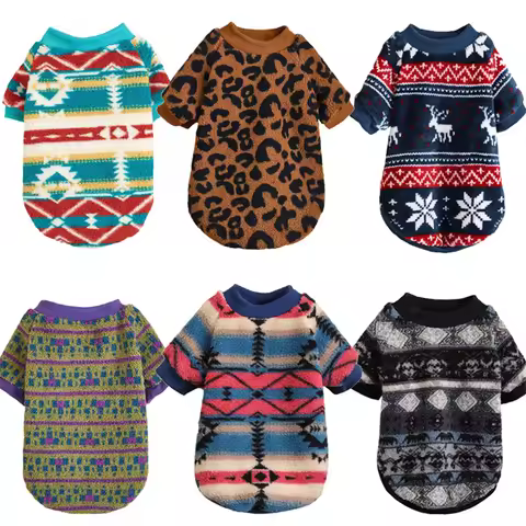 Plush Cat Dog Hoodies Thicken Pet Sweaters Autumn Winter Cat Puppy Clothes for Small Dogs Cats Kitte