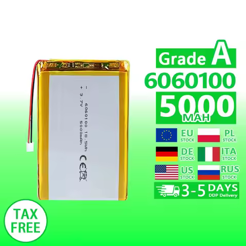 6060100 3.7v 5000mAh Lithium Polymer Battery 655063 805080 Power Bank LED Lights Fan Tablet PC