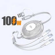 全城熱賣 - 100W快充線 多功能伸縮USB C 5合1充電轉接線 配Lightning/Micro/Type C 適用iPhone iPad Samsung Gala