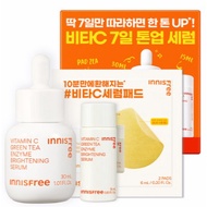 Innisfree Vita C Green Tea Enzyme Brightening Serum Set 30 mL + 15 mL + 2 Pads | Vitamin C & Green T