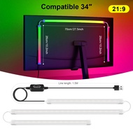 5V USB LED Strip RGBIC Sync Ambient Light for Computer PC 24 /27 /32 /34 /49 Inch Monitor Led Backli