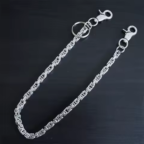 STAINLESS STEEL Wallet Chain Men Women Boy Girl, Biker Motorcycle Pants Jean Punk Long Key Chain Sil